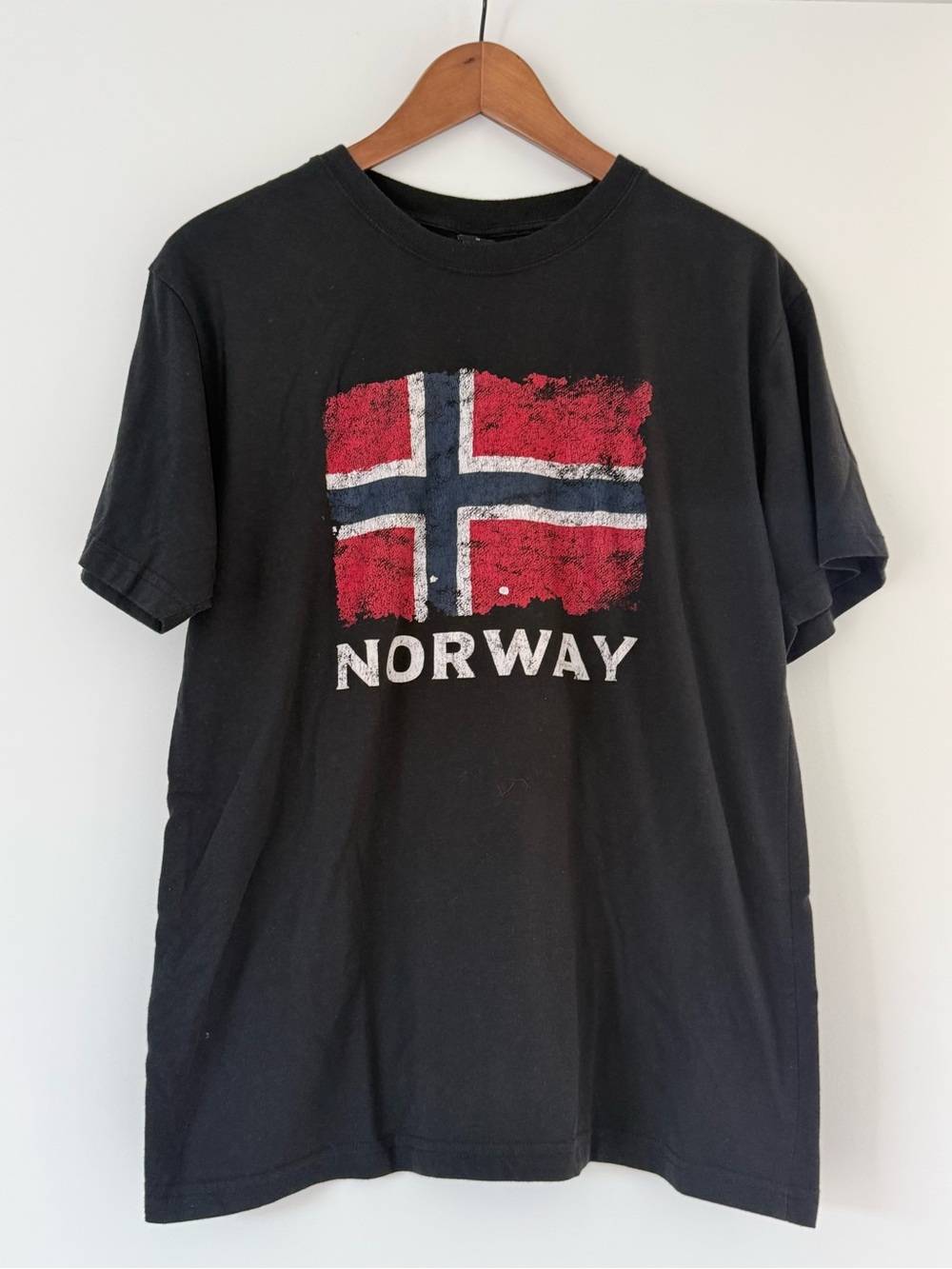 Norway Graphic Black Cotton T-Shirt